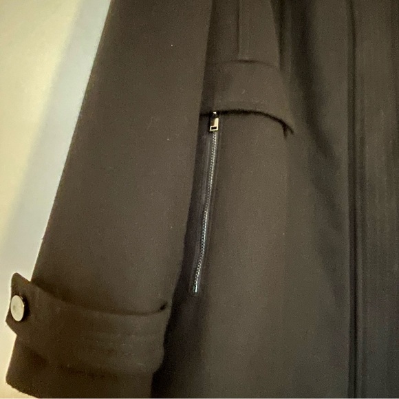 Wallis Black Funnel Neck Smart Coat EUC Size 16 - Picture 2 of 6